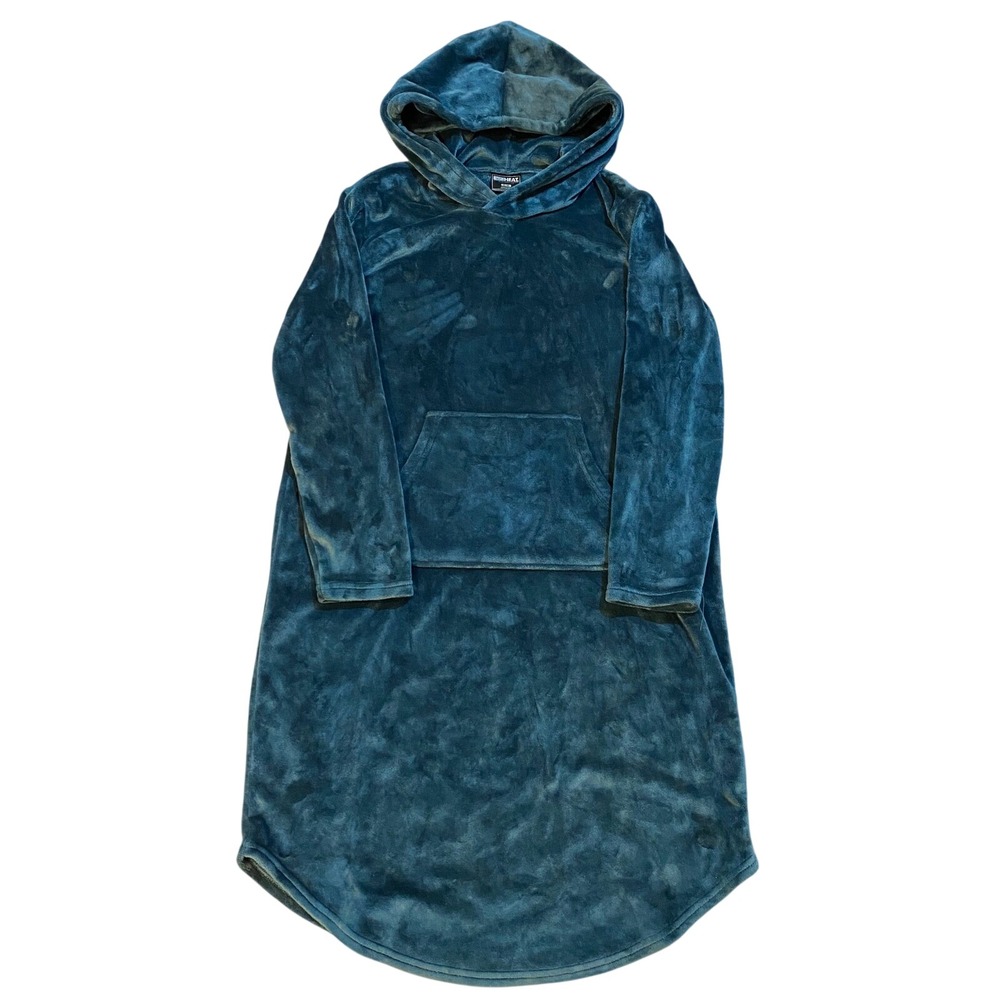 32 Degrees Heat Womens Plush Fleece Hoodie Loungewear Dress‎ Teal Blue S/M